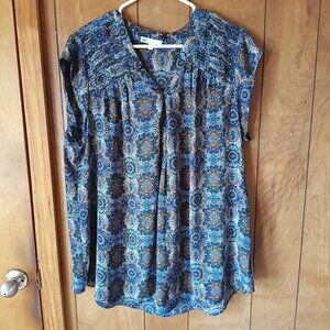 DR2 Plus Size Women's Blue Sleeveless V Neck Pullover Top Size 2X